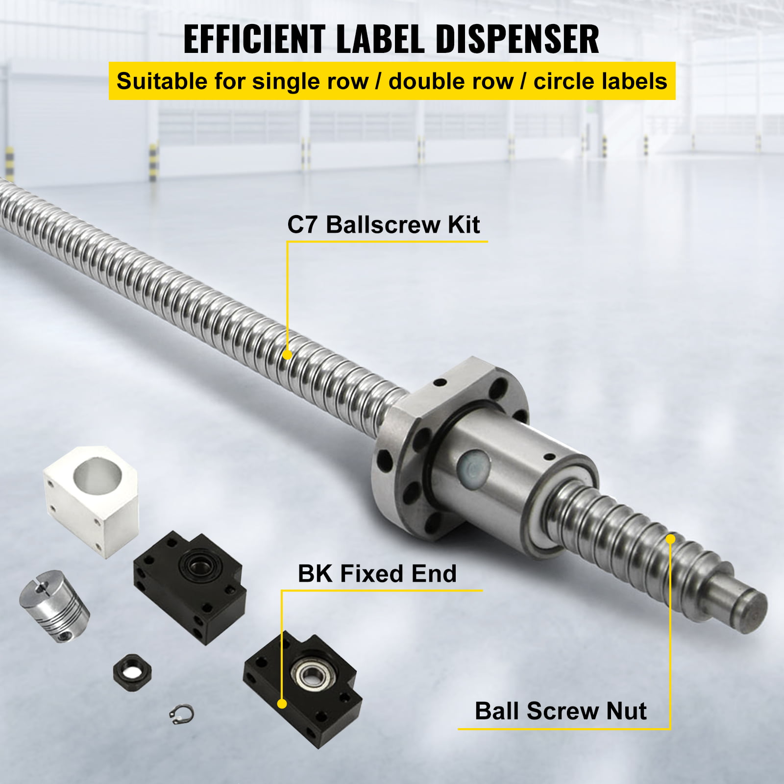 1 set anti backlash 16mm ballscrew RM1605-1000mm+BK/BF12 end support bearing CNC 