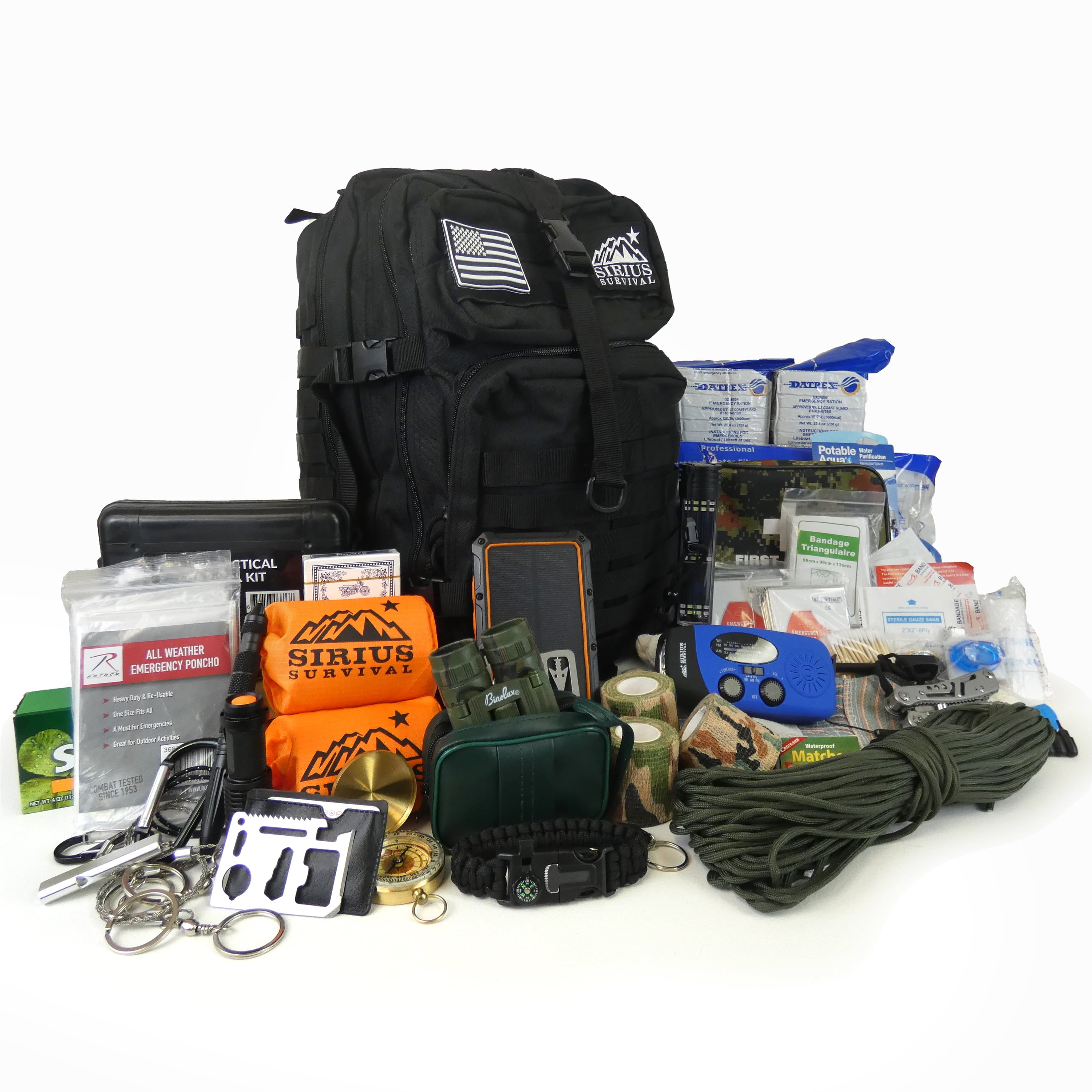 Details about   Camping Backpack Emergency Gear Food Water Survival Bug Out Bag First Aid Kit