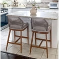 thumbnail image 5 of PURPLE LEAF Bar Stools Set of 2 Height Metal Bar Chairs with Back Modern Aluminum Tall Comfy Wicker Woven Boho Barstools Garden Pool Patio Outdoor, Twill, 5 of 10