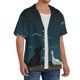 thumbnail image 2 of Balery Farm Dog Duck Moonlight Camisa Casual de Manga Corta con Botones para Hombre, Texturizada, Estilo Cubano, para Playa, Verano-Small, 2 of 5