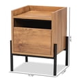 thumbnail image 2 of Baxton Studio Table d'Appoint Tasman Finition Bois Naturel Brun et Métal Noir, 2 of 11