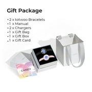 TOTWOO Long Distance Touch Bracelets for Couples-Candy Collection(Black & White), Vibration & Light up for Love -Pair of Couples Bracelets
