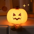 thumbnail image 6 of Pumpkin Night Light, Cute Silicone Nightlight for Baby Toddler, Rechargeable LED Nursery Lamp with Timer, 3 Level Dimmable Soft Squishy Night Lamp Gift for Bedroom Kids Room Decor, 6 of 8