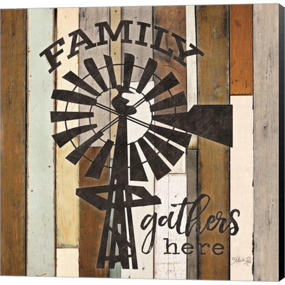 Family Gathers Here by Marla Rae, Canvas Wall Art, 12W x 12H