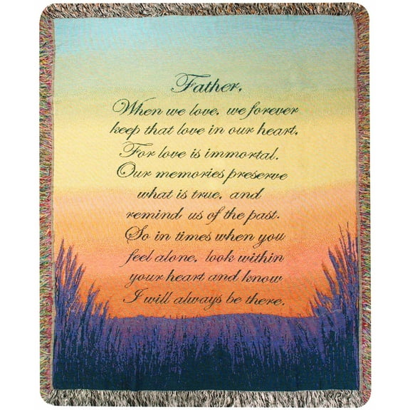 Manual Inspirational Collection Tapestry Throw, Forever a Father, 50 X 60-Inch