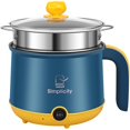 thumbnail image 1 of Stainless Steel Mini Electric Steam Cooker Non-stick Cooking Pan With Steel Steamer - 1.8 Liters, Multicolor, 600w Inner | Double Layered Body - 2 Power Setting Multi Cook Hot Pot For Pasta, 1 of 5