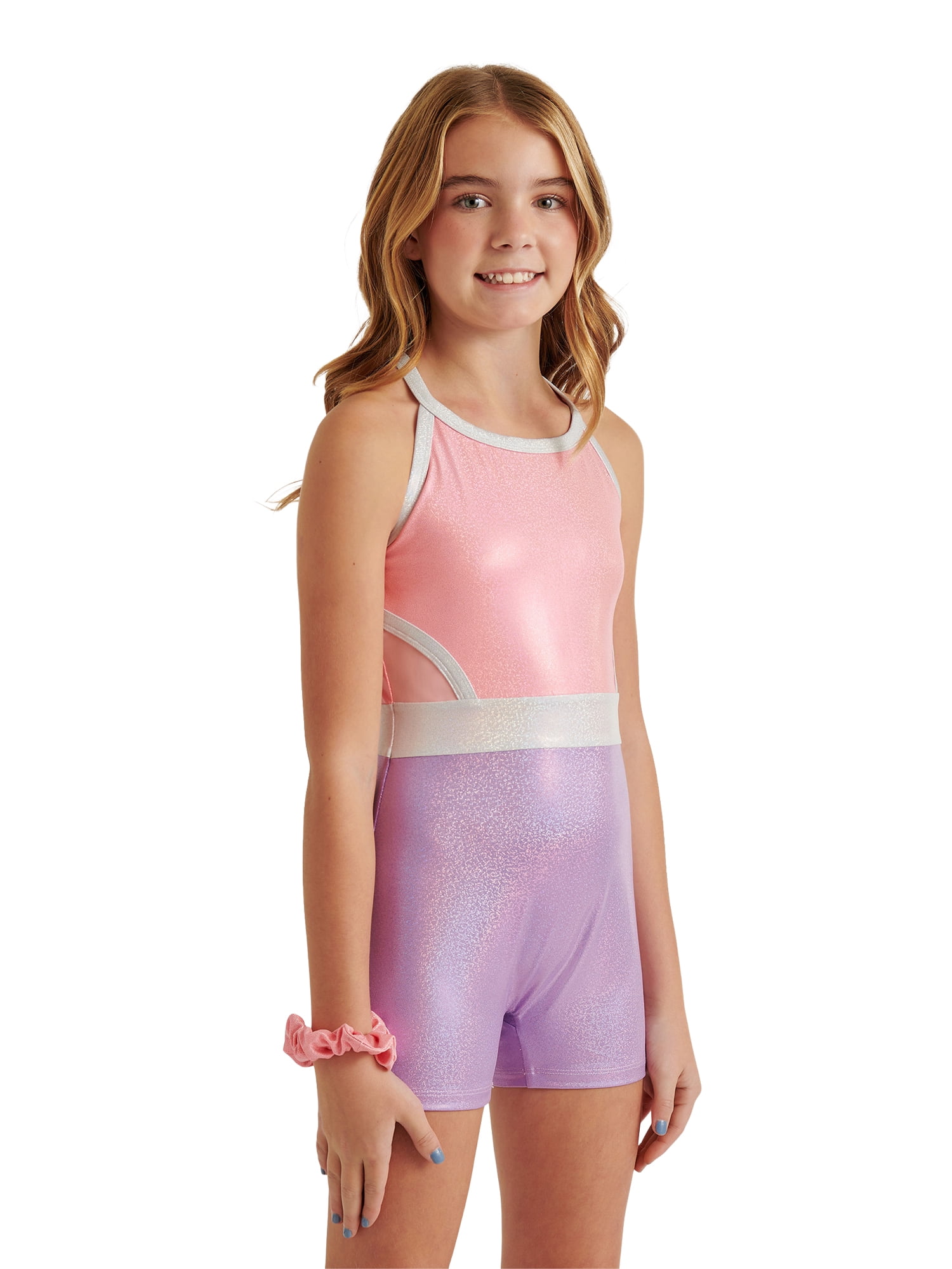 Justice Girls' Colorblock Biketard, Sizes XS-XL