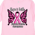 thumbnail image 4 of Inktastic Breast Cancer Awareness Hope and Faith with Butterfly Ribbon Girls Long Sleeve Toddler T-Shirt, 4 of 5