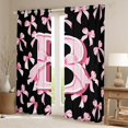 thumbnail image 2 of Manfei Personalized Initial B Curtains Pack of 2 (42x84 Each) for Preppy Child,Dreamy Princess Curtains Blackout,Pink Ribbon Bow Knot Bedroom Curtains,Luxury Bedroom Decor, 2 of 6