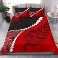 thumbnail image 1 of Juego de cama Paua Shell Maori Silver Fern, Rojo, 1 of 6