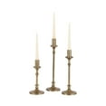 thumbnail image 5 of Kate and Laurel Lahari Vintage Three-Piece Taper Candle Holder Set, Set of 3, Antique Brass, Metal Cast Aluminum Candlestick Holders for Dining Table or Fireplace Mantel Display, 5 of 9