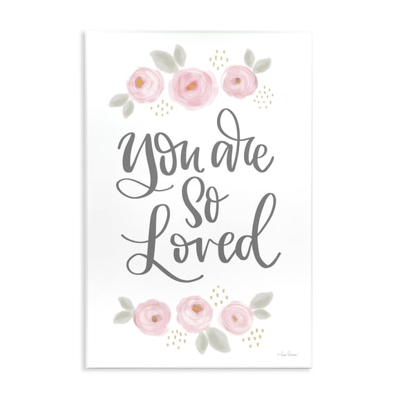 Stupell Industries Cottage You Are So Loved Blooming Peonies Wall Plaque Art, 13 x 19, by Lisa Larson