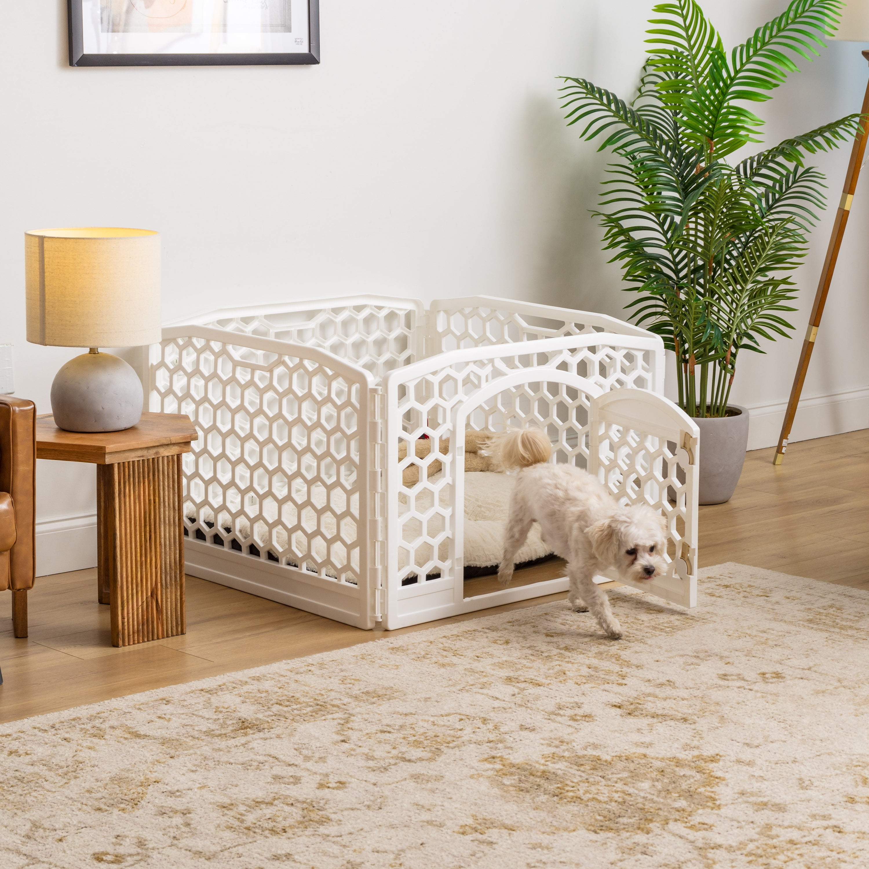 IRIS, Dog Exercise Playpen, White, 24-in, 4-Panel
