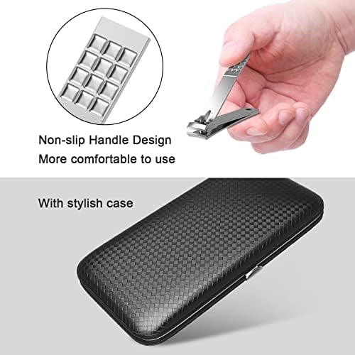 Manicure, Pedicure Kit, Nail Clippers, Professional Grooming Kit, Nail Tools with Luxurious Travel Case, Set of 12 … (nail clippers 12pcs)