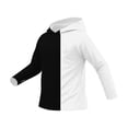 thumbnail image 4 of MKOSPLRT Beach Pool Kids Sun Protection Shirt UPF50+ Long Sleeve Hoodie with Thumbholes Color Block Quick Dry Lightweight Summer Shirts Black 15-16 Years, 4 of 6