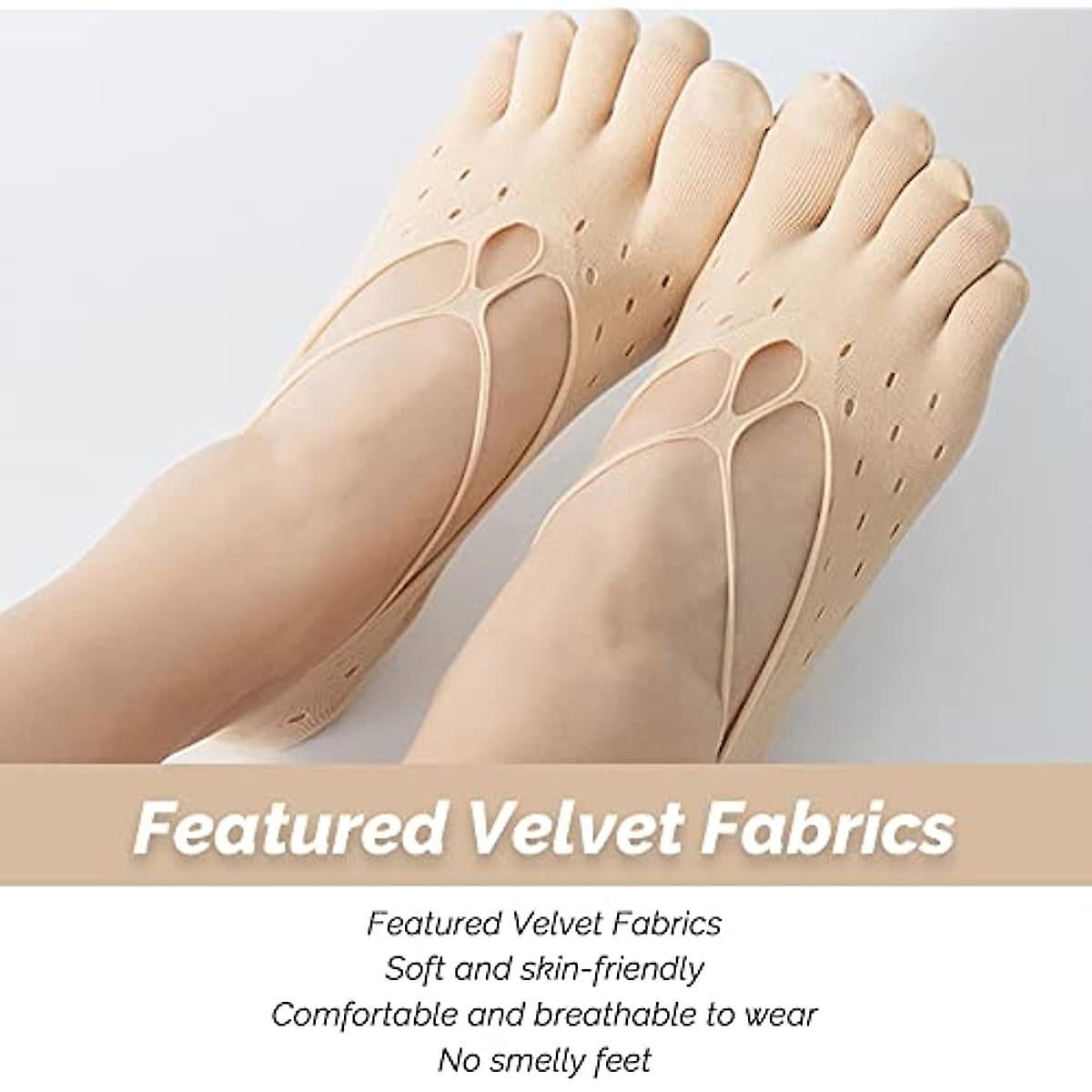3 Pairs Women s Toe Sock Low Cut Five Finger Socks No Show Socks Breathable Invisible Socks Silicone Non slip Liner