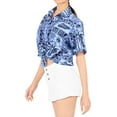 thumbnail image 3 of HAPPY BAY Button Down Shirt for Women Floral Summer Beach Party Blouse Shirt Tropical Blouses Short Sleeve Vacation Casual Hawaiian Dresses for Women XXL Aloha, Blue, 3 of 4