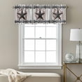thumbnail image 3 of Country Star Valance Curtain Vintage Rust Grey Star Berry Rivet Beige Wood Board Window Valances Rod Pocket Short Curtains Window Treatments for Kitchen Bedroom Bathroom Laundry 42" x 18", 3 of 9