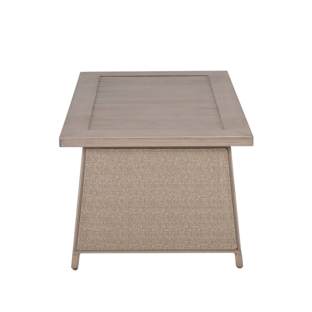 Kepooman 24" Outdoor Garden Patiosquare Wood Coffee Dining Table with Shelf, Rose Gold