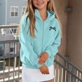 thumbnail image 6 of Cethrio Girls Zip up Hoodies Size 11-12 Years, Long Sleeve Printed Casual Lightweight Fleece‑Lined Girls Jackets Light Blue, 6 of 6