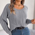 thumbnail image 2 of Chandail-Over Uni pour Femmes Manches Longues Décontracté Tricoté Doux Confortable Hiver Chaud Col Roulé, 2 of 5