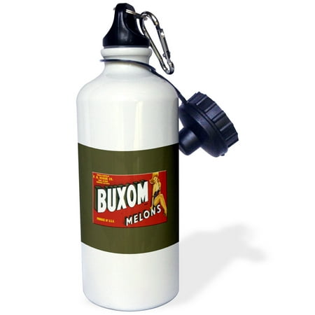 

Buxom Brand melons Produce of USA with Pretty Country Pin Up Girl 21 oz Sports Water Bottle wb-171115-1