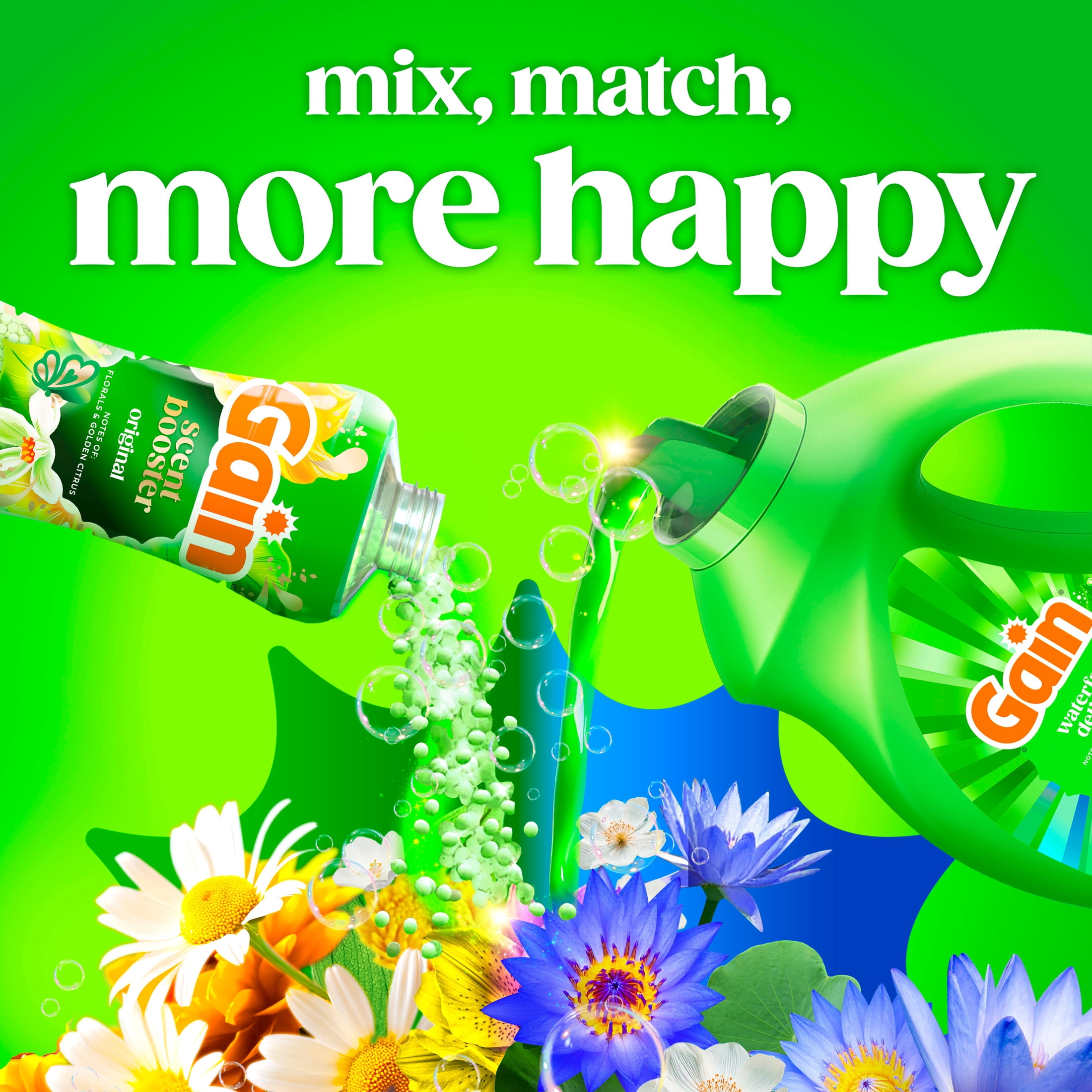 Gain Laundry Detergent Liquid, Now with Odor Defense, Waterfall Delight Scent, 177 fl oz, 134 Loads