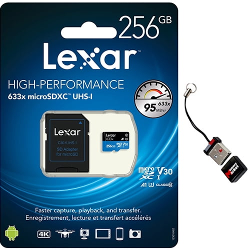 Lexar High Performance 256GB MicroSD XC Memory Card 633x UHS-I Class 10 for Samsung Galaxy S8 S9