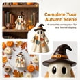 thumbnail image 4 of Liamobondopolis Patchwork Ghost Resin Figurine With Floral Bow and Pumpkin Bucket Halloween Decor and Vintage Halloween Decor for Tabletop Displays, 4 of 8