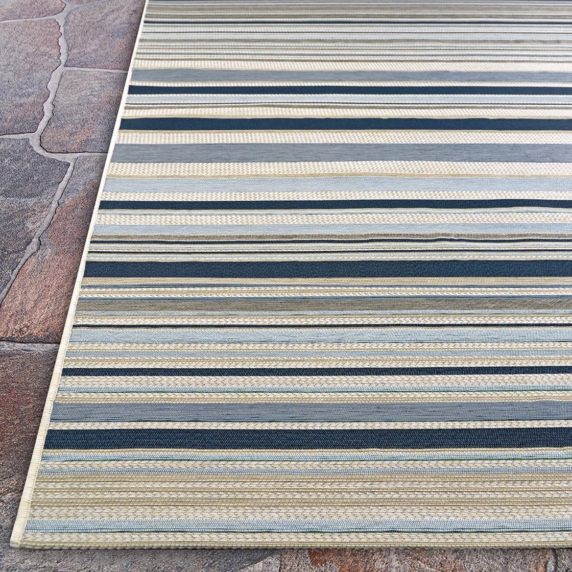Couristan Dolce Striped 9'8" x 13'6" Nautical Outdoor Rug