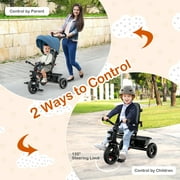Infans 4-in-1 Baby Tricycle Toddler Trike w/ Convertible Seat Blue