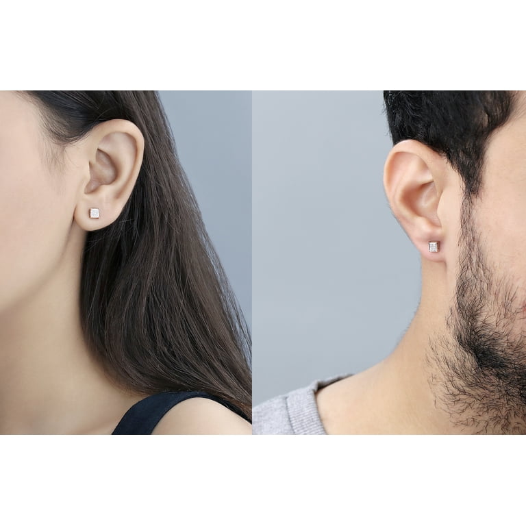 Dazzlingrock Collection IGI/DGLA Certified Diamond Stud Earrings - 0.55ctw, Sterling Silver, Screwback (Unisex)