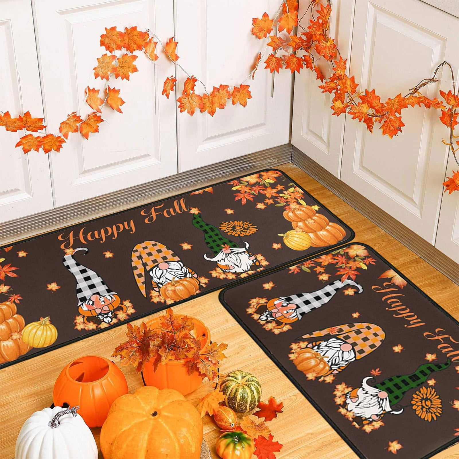 Stijggn 2pcs Halloween Bathroom Rugs Halloween Decorations Halloween Thanksgiving Rug Welcome Mats Outdoor, Doormats for Floor