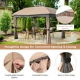 thumbnail image 6 of Gymax Patio 12' x 10' Canopy Heavy Duty Steel Gazebo Double Vented Outdoor Brown, 6 of 10