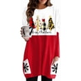 thumbnail image 1 of Pour g et PL Chandail de Noël Confortable pour Femmes Tunique Patchwork Robe Moche Manches Longues Col Rond Pulls Chauds Bloc d'Arbre TG, 1 of 7