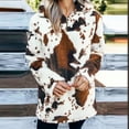 thumbnail image 4 of Chaquetas para mujer Reversible Fleece Manga larga Cremallera Jersey Cuello levantado Chaqueta de vaca Top Odeerbi  ODB-3, 4 of 9