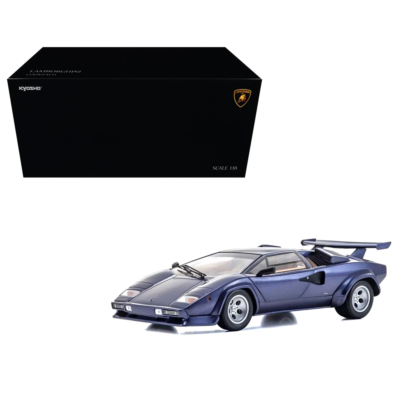 Lamborghini Countach LP 500R Black with White Interior 1/18