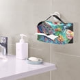 thumbnail image 6 of Colorful Peacock Tissue Box Cover Leather Square Rectangle Tissue Box Holder for Bathroom Living Room Desk Office Decor, 6 of 7