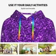 thumbnail image 4 of Haiem Purple Glitter for Women's Fashion Hoodies & Sweatshirts with Kangaroo Pocket,Hooded Sweatshirt with Eye-catching Drawstrings-Large, 4 of 7