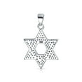 thumbnail image 2 of Bling Jewelry Womens Hanukkah Magen Judaic Opal Star of David Pendant Necklace Sterling Silver, 2 of 5