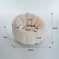thumbnail image 2 of FFH Bean Bag Chair for Adults, Floral-Shaped Lazy Chair, Ultra-Soft Faux Fur Sofa Chair, Large Reading Chair for Living Room, Bedroom, Beige, 2 of 2