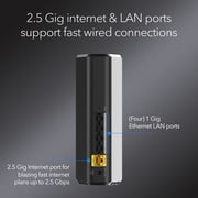 NETGEAR Nighthawk Dual-Band WiFi 7 Router (RS90) – Security Features, BE3600 Wireless Speed (up to 3.6 Gbps) – Covers up to 2,000 sq. ft., 50 Devices - 2.5 Gig Internet Port