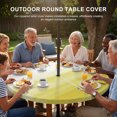 thumbnail image 3 of Round Outdoor Tablecloth with Umbrella Hole and Zipper, Yellow White Ombre Tablecloth with Elastic Waterproof, Farmhouse Funny Gradient Striped Patio Table Covers for 45" - 54" Picnic Pool Tables, 3 of 9