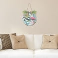 thumbnail image 6 of Coolnut Flower Welcome Sign for Front Door, Rustic Wooden Wall Sign with Artificial Leaves for Home Farmhouse Porch, 12" Round Home Decor, 6 of 7