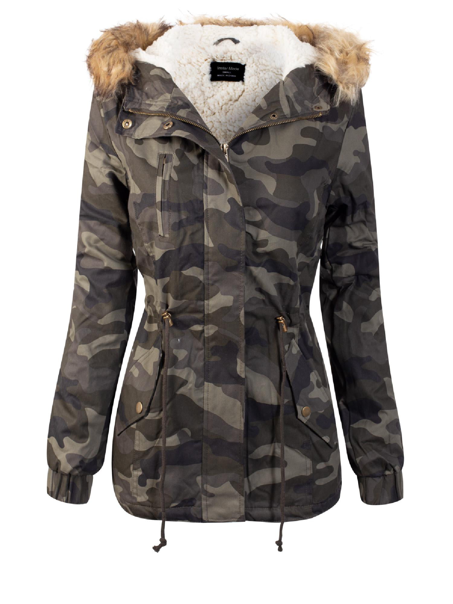 Made by Olivia - Made by Olivia Women's Camouflage Sherpa Lined Hooded ...