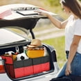 thumbnail image 6 of Simple Deluxe Car Trunk Organizer for Car,50L Large Capacity, Collapsible 2 Compartment Automotive SUV Accessories, 600D Waterproof Oxford Polyester & Non Slip Bottom, Reinforced Handle, Red, 6 of 7