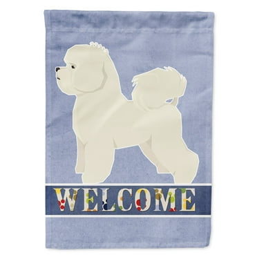 Carolines Treasures CK3580CHF Bichon Frise Welcome Flag Canvas House Size  Large multicolor
