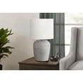 thumbnail image 2 of Lighting - 17"H Table Lamp - Grey Ceramic - Ivory Shade, 2 of 3