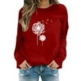 thumbnail image 2 of Up To 50% Off Black Sweatshirt Women Women's Dandelion Print Casual Fashion Sweatshirt Top, 2 of 4