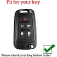 thumbnail image 2 of Key Fob Cover Compatible with Chevrolet Equinox Camaro Cruze Malibu Impala Spark Trax Sonic Buick Lacrosse Encore Verano Regal Terrain Acadia Cowhide 5 Button Keychain Case Holder Protector,Brown, 2 of 9